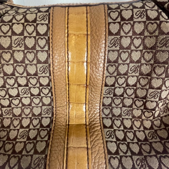 Brighton Canvas And Leather Trim Shoulder Bag GUC - Picture 3 of 12